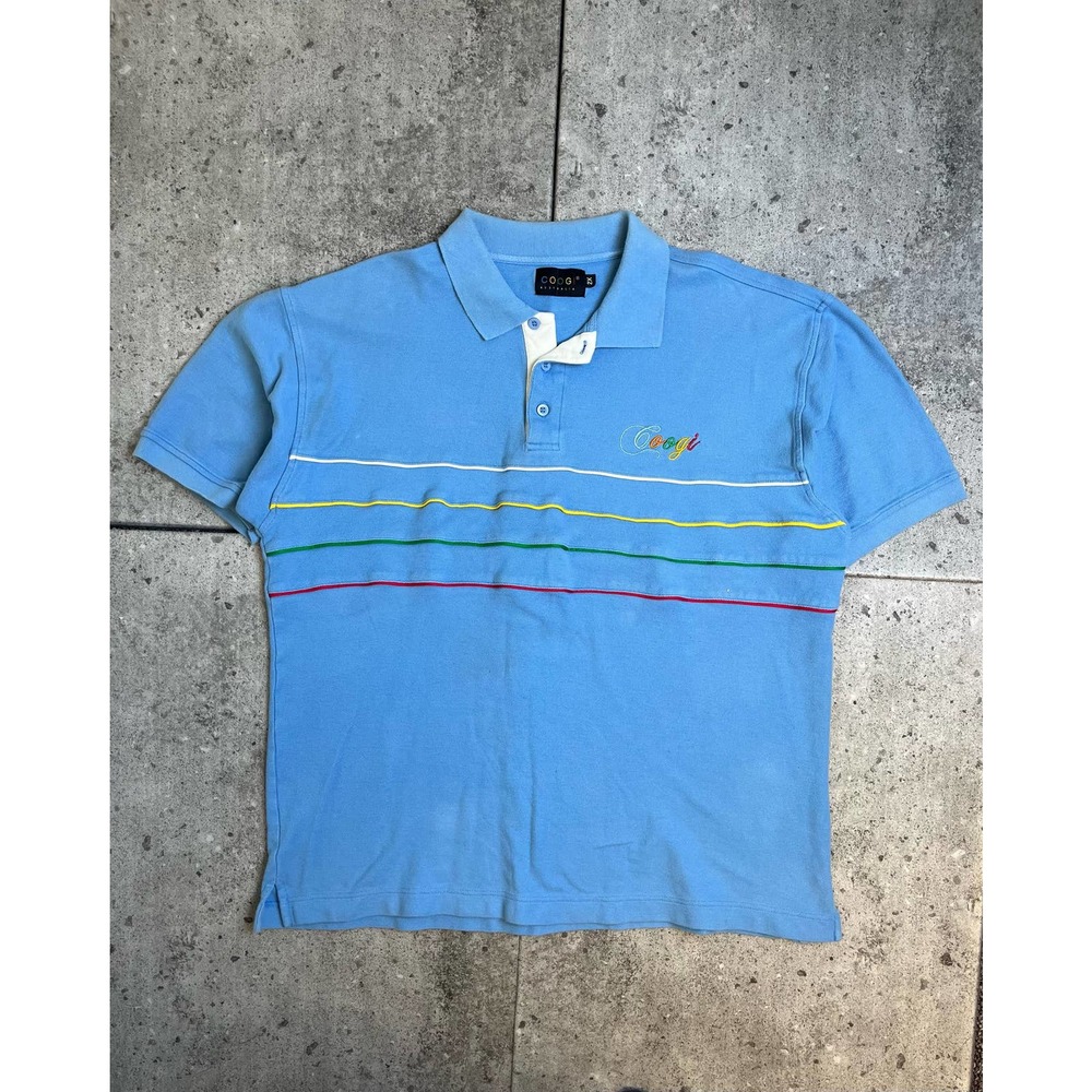 Coogi Striped Polo (XXL) - 1980s